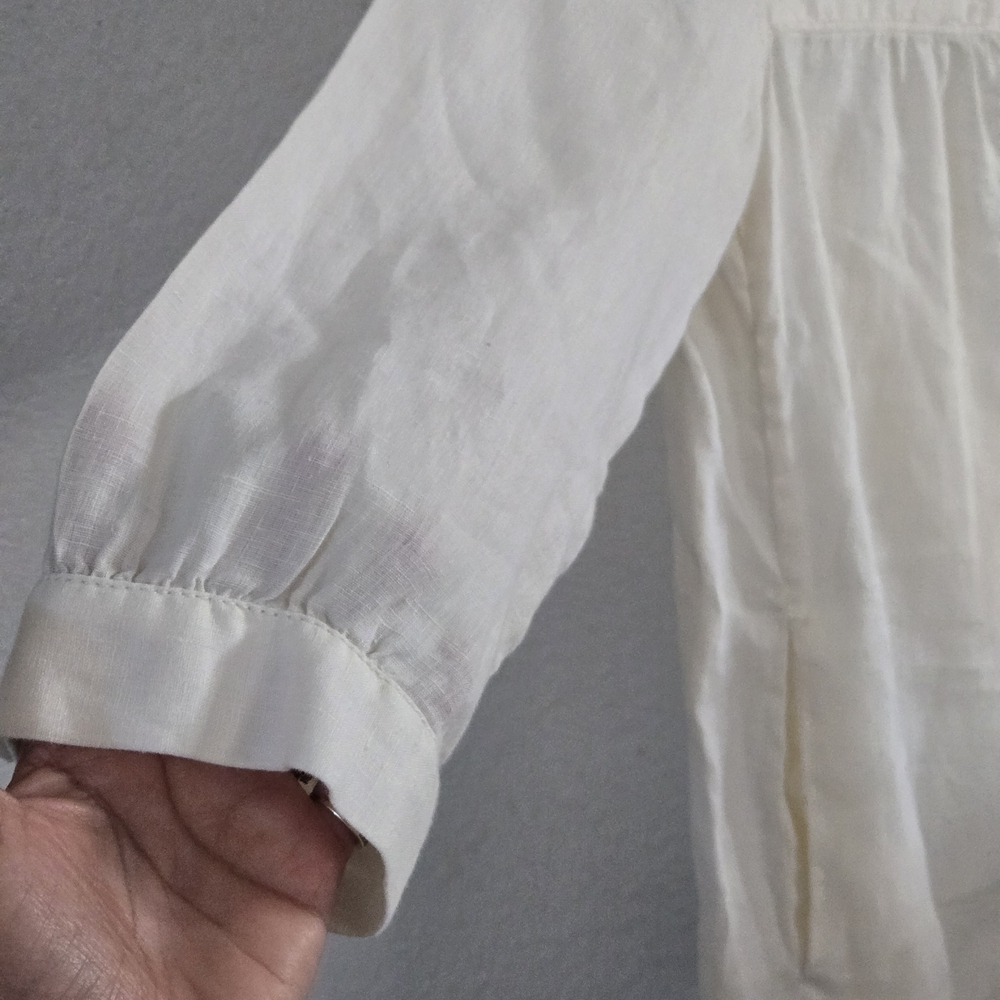 J. Crew Cream Blouse for Women,100% Linen - Picture 6 of 7